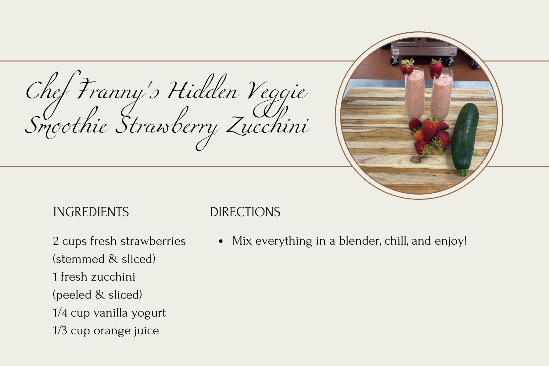 Strawberry Zucchini Smoothie 